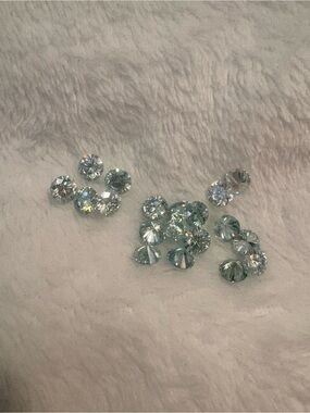 Two 1 Carat Each Iced Blue Loose Moissanite Diamonds